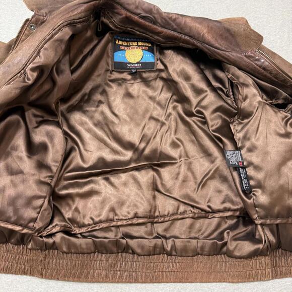 Vintage Wilson's Adventure Bound Leather Jacket Mens M Bomber Brown Thinsulate - Picture 9 of 11
